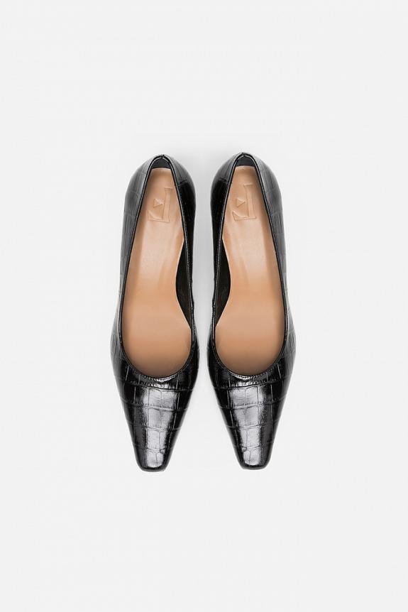 Flattered Iggy Black Croco Leather-2